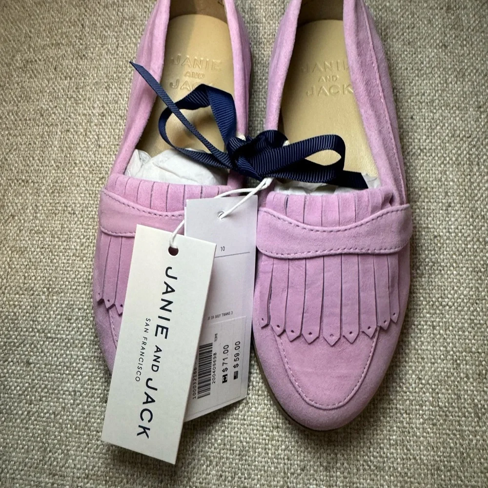 NWT Janie & Jack Toddler Suede Loafer in Lilac Easter Spring Classic‎ Preppy